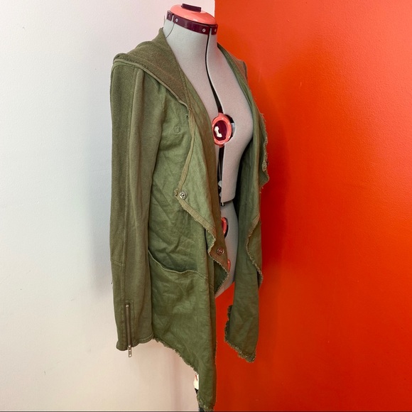 Free People Green Drippy Linen Jacket - Picture 6 of 7